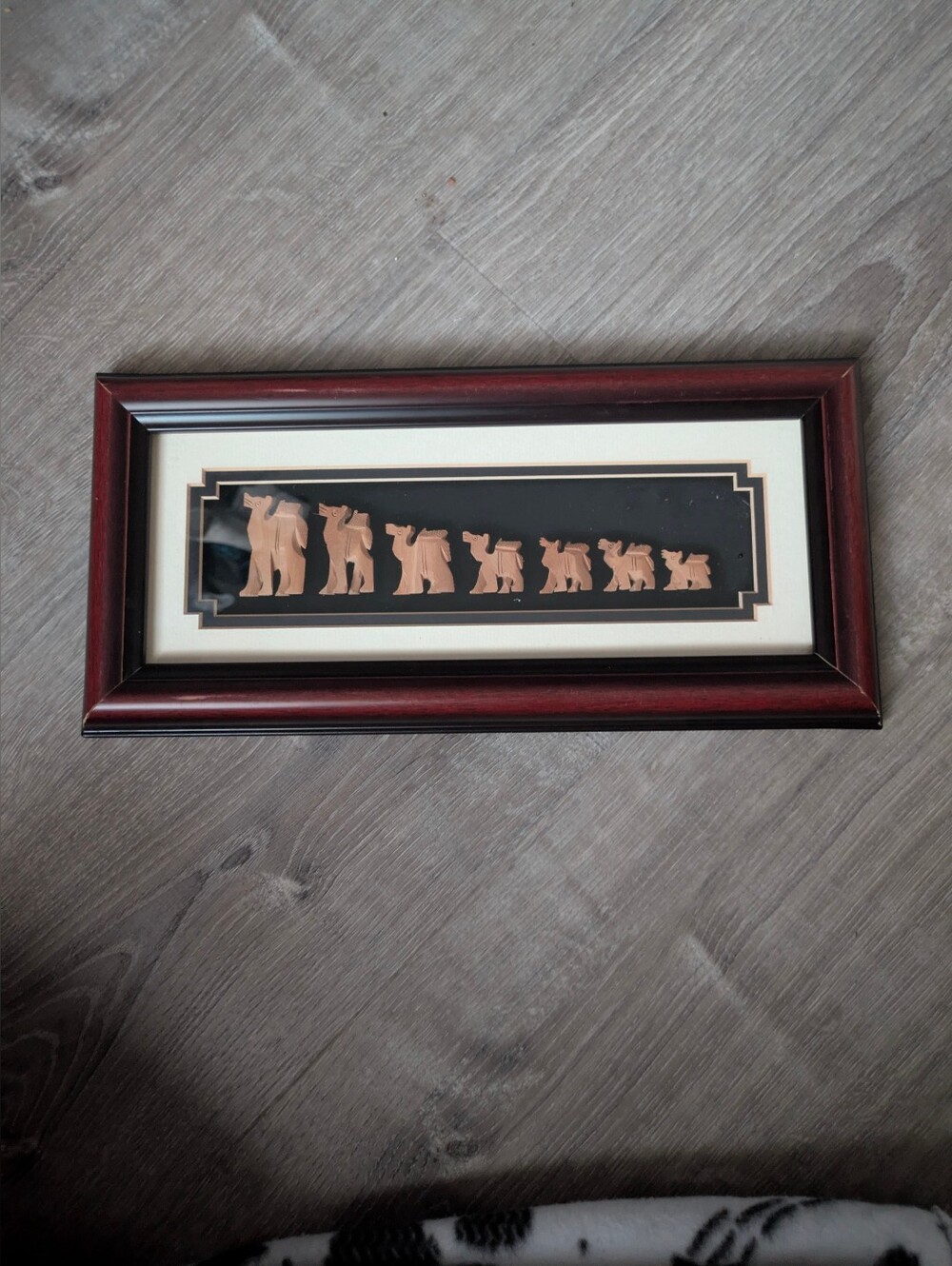 Framed Camel Copper Art on Black Mat